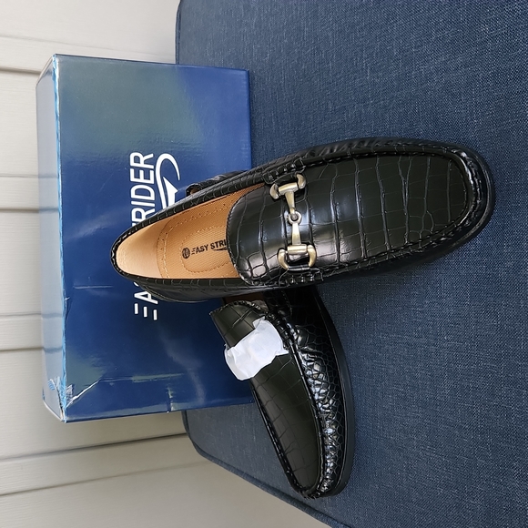 NIB Mens Easy Strider Timeless Classy Comfort Loafer Shoes Black Croc Size 10 - Picture 9 of 16